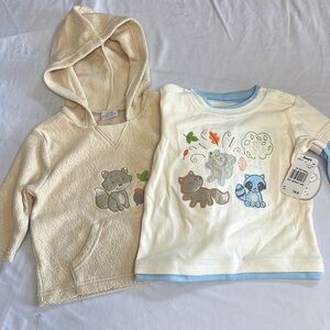 Love’n Cuddles - NWT - Cream and White Animal Print Hoodie and long sleeve shirt